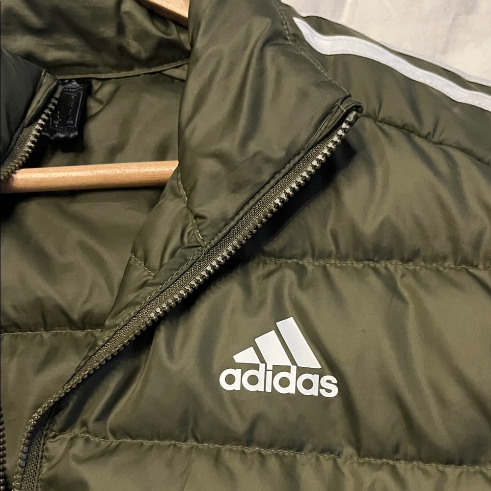 Adidas Men's Olive Puffer Jacket - Picture 4 of 4